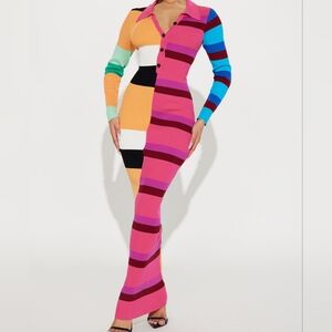 Rainbow Sweater Knit dress